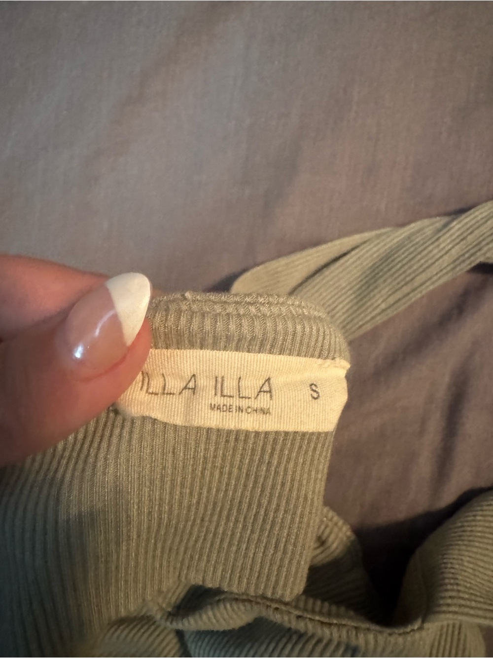 ILLA ILLA Ribbed Square-Neck Tank in Sage - Picture 3 of 3